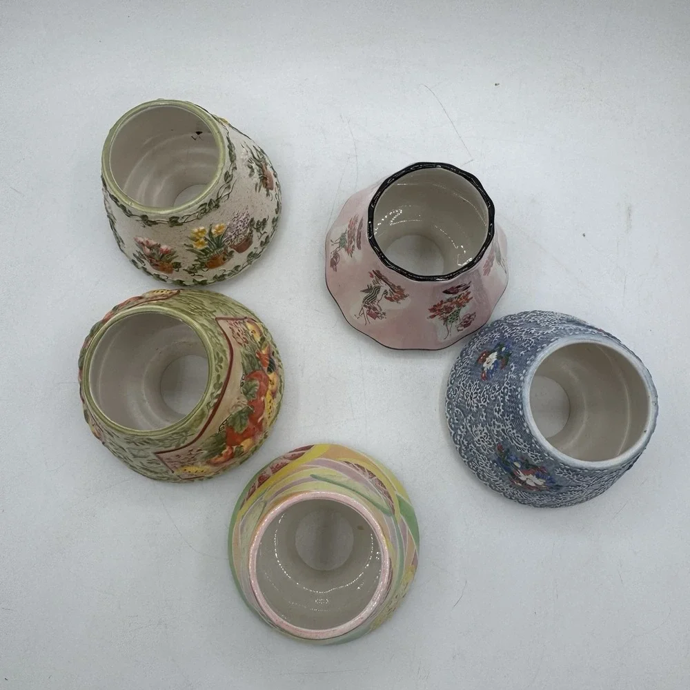 Yankee Candle & 1 PAC Small Shade Topper 5 Pc Lot Fall Summer Floral Vintage